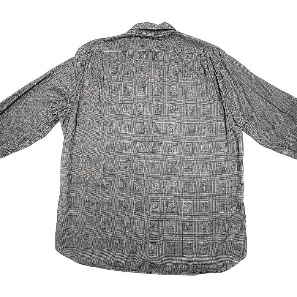 J Crew Shirt Slim Lightweight Flannel Cotton Sz XL Black White Plaid Check Men